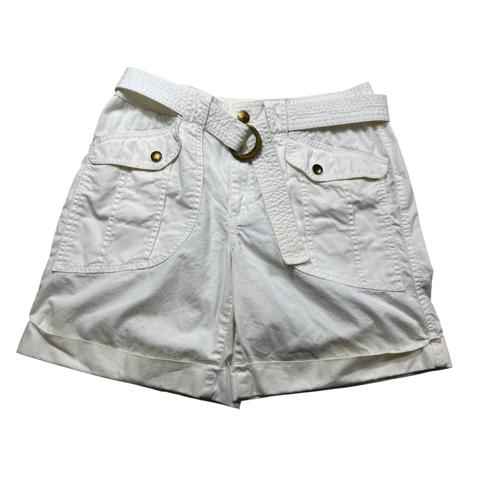 Lauren Ralph Lauren White Belted Shorts‎ Womens Size 2  Casual Coastal